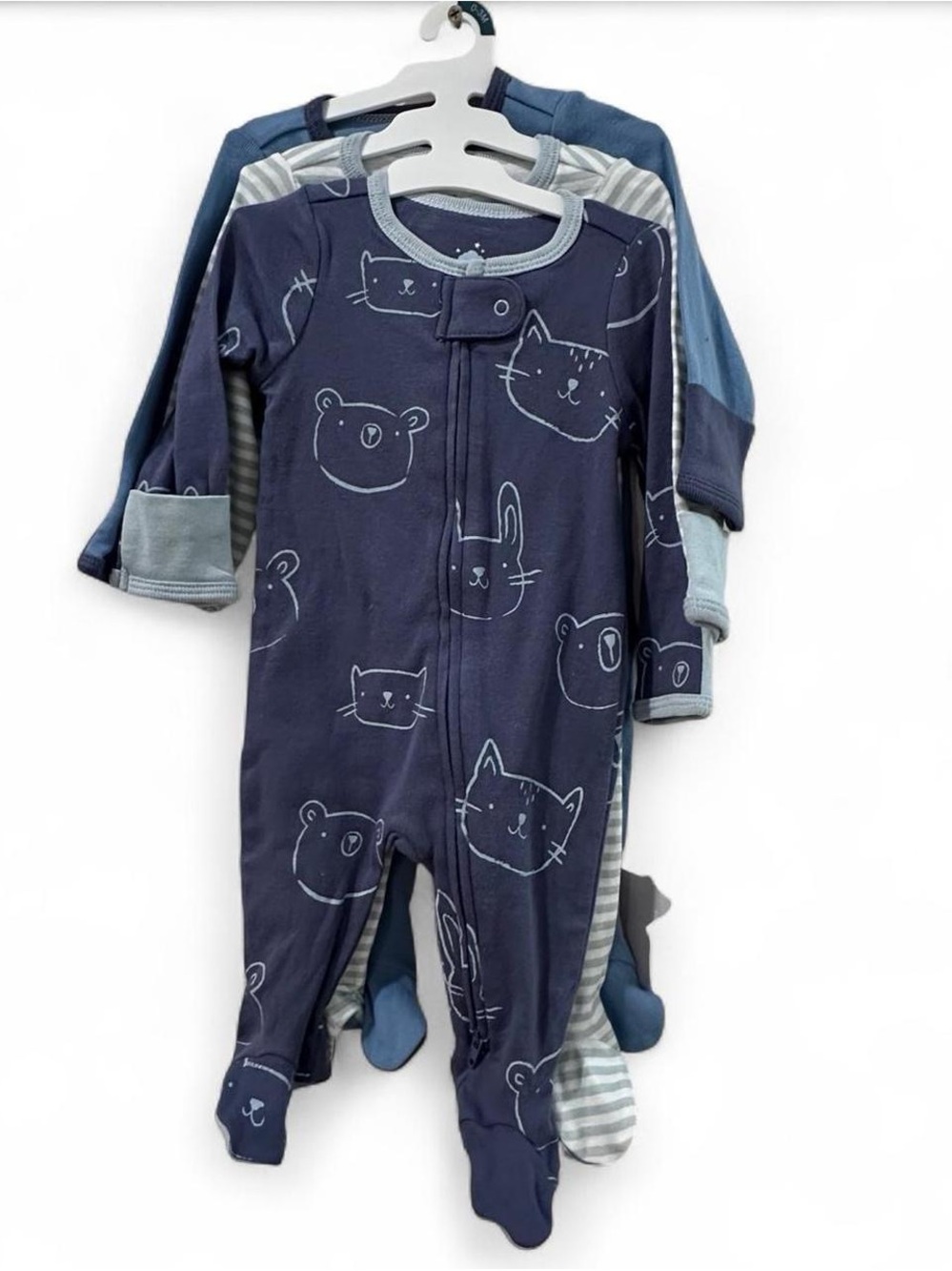Target Navy and Light Blue Animal Print Footed One-Piece Set